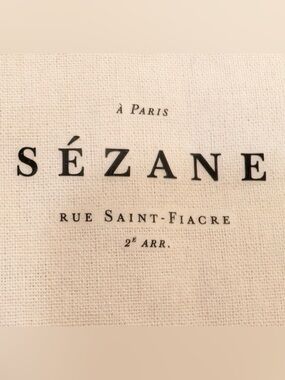 Sezane 100% cotton drawstring bag, Cream, New